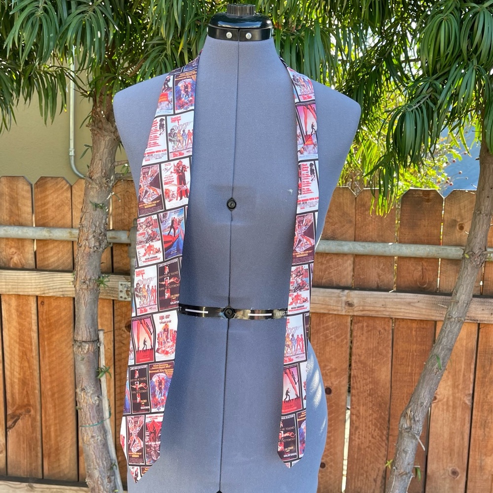 Vintage Ralph Marlin James Bond Movie Posters Tie